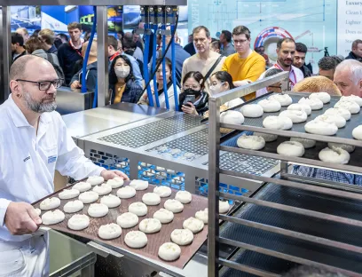Rondo presented the demo program for a smart bread line at Iba 2025, Photo: GHM Rondo presented the demo program for a smart bread line at Iba 2025.