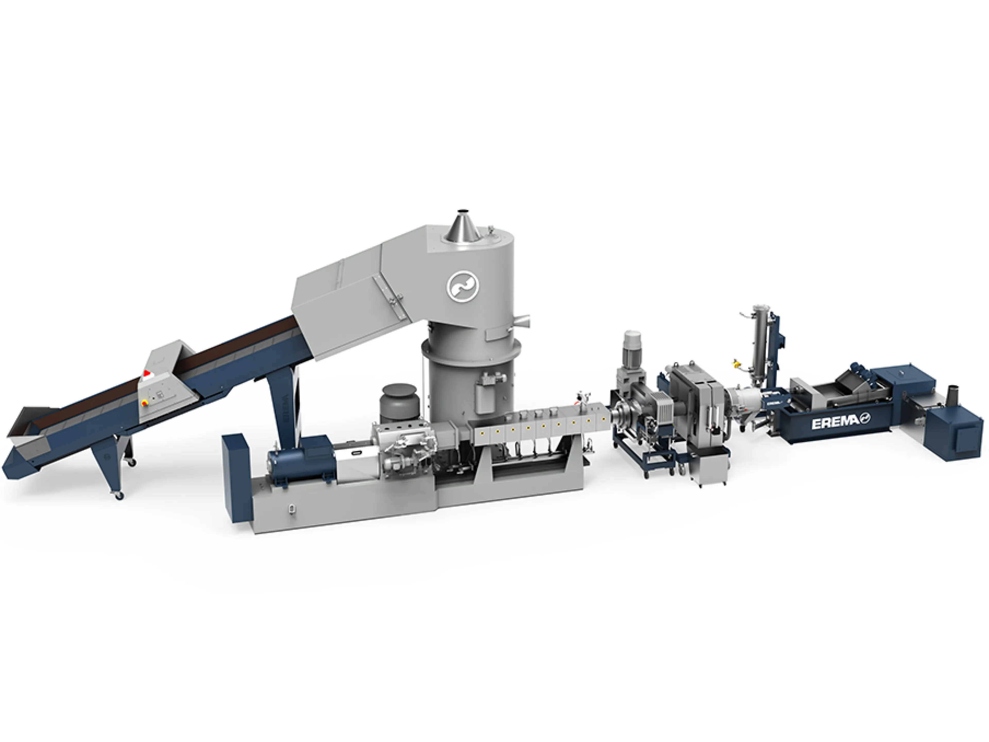 Erema couples twin-screw extruder directly to preconditioning unit, Photo: Erema Erema couples twin-screw extruder directly to preconditioning unit