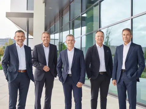 The new Vetter management team from January 1, 2025: Titus Ottinger, Thomas Otto, Henryk Badack, Peter Sölkner, Carsten Press