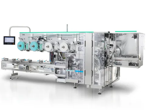 High-speed packaging machine CHS of Theegarten-Pactec packs 1,600 products per minute into letter folds