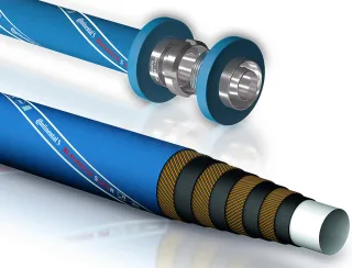 For more safety in the food and beverage industry, the Continental hose is made of non-porous and plasticizer-free UPE on the inside